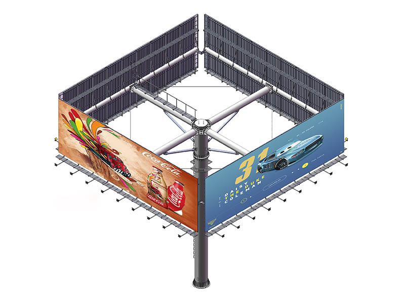 YEROO-Billboard Structure | Outdoor Advertising Steel Four Sides Front-light-3