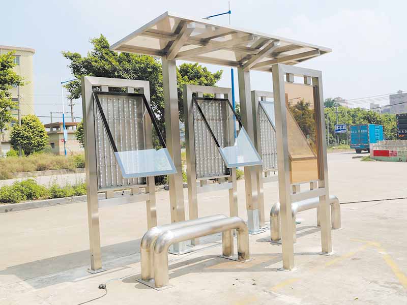 YEROO-Solar Powered Bus Shelter Outdoor Steel Structure Solar Powered-27