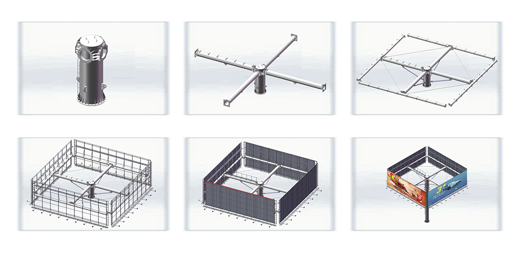 YEROO-Billboard Structure | Outdoor Advertising Steel Four Sides Front-light-20