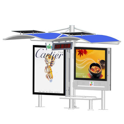 YR-BS-0014 Outdoor metal advertising solar bus shelter