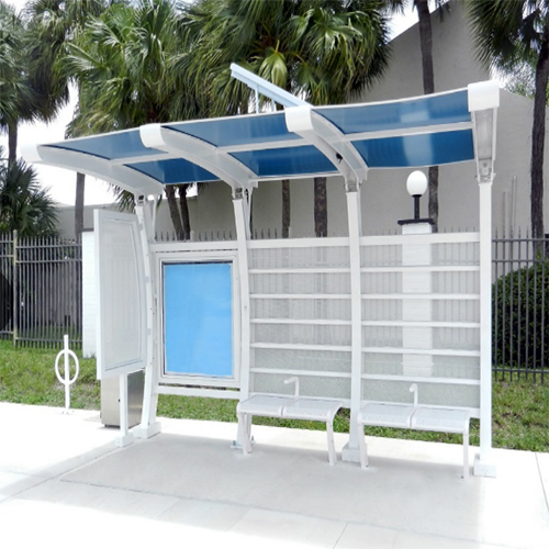 YR-BS-0044 Customized outdoor bus stop shelter with advertising light box