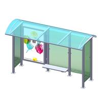 YR-BS-0027 Outdoor advertising bus stop shelter manufacturer