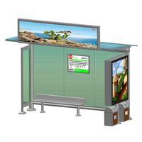 YR-BS-0025 Outdoor advertising bus stop shelter manufacturer