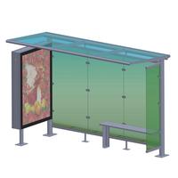 YR-BS-0024 Outdoor advertising metal bus stop shelter