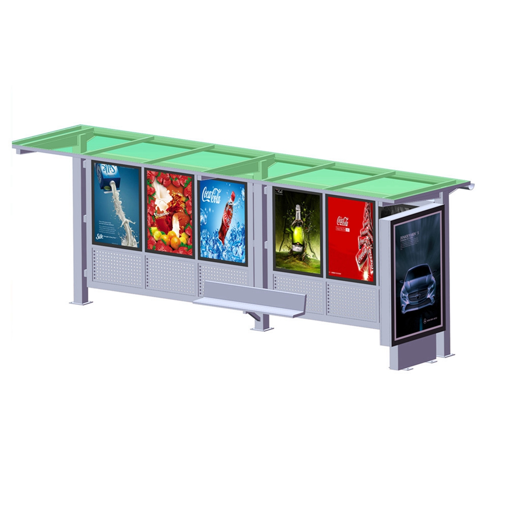 YR-BS-0004 Outdoor steel bus shelter YR-BS-0004