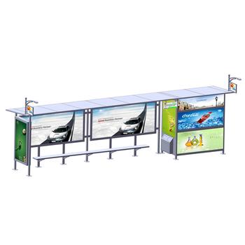 YR-BS-0004 Outdoor stainless steel advertising bus shelter YR-BS-0004